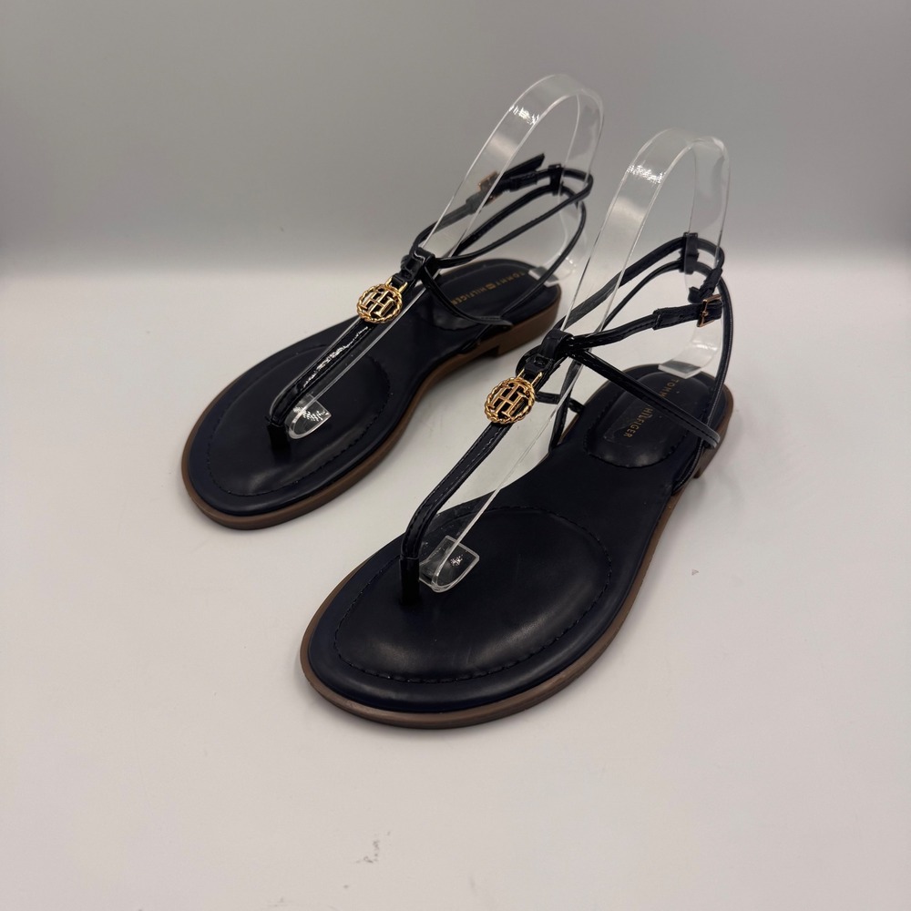 NEW Tommy Hilfiger Morina-Z DarkBlue Strappy Thong Sandals Womens 7M TStrap Flat - Picture 10 of 10